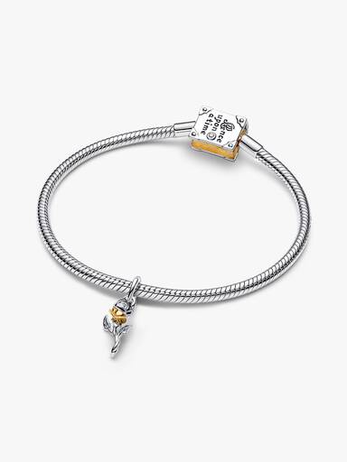 Charms-zawieszka z diamentem wyhodowanym w laboratorium Zaczarowana róża