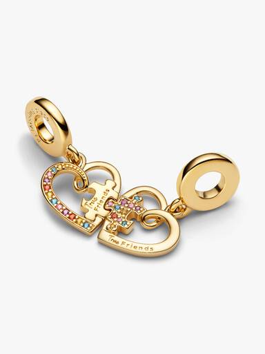 Charms-zawieszka z pasującymi do siebie łamanymi sercami przyjaźni