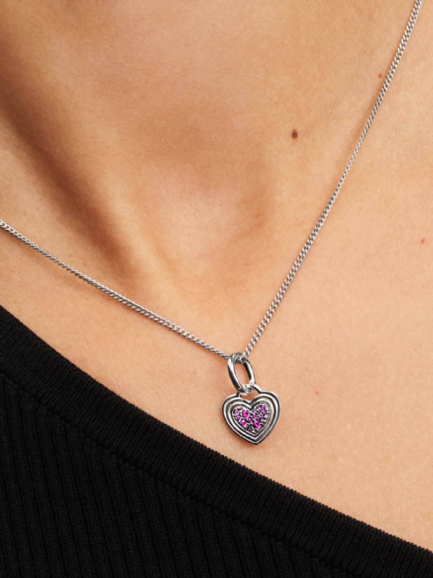 Charms-zawieszka do grawerowania Różowe serce miłości
