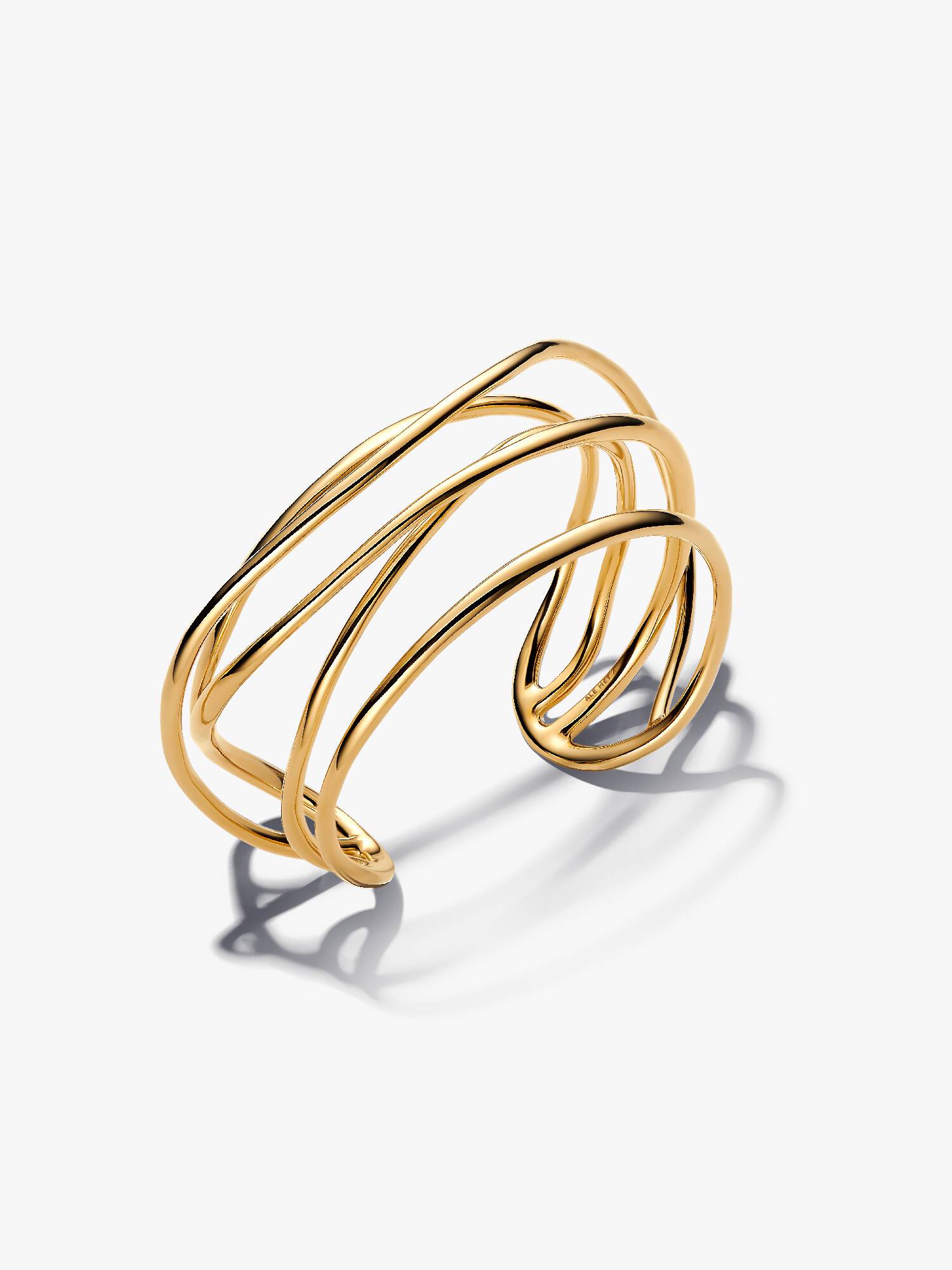 Otwarta ażurowa bransoletka bangle o organicznym kształcie