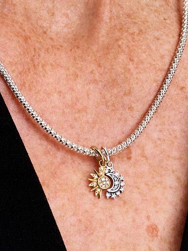 Rozdzielany charms-zawieszka Słońce i Księżyc