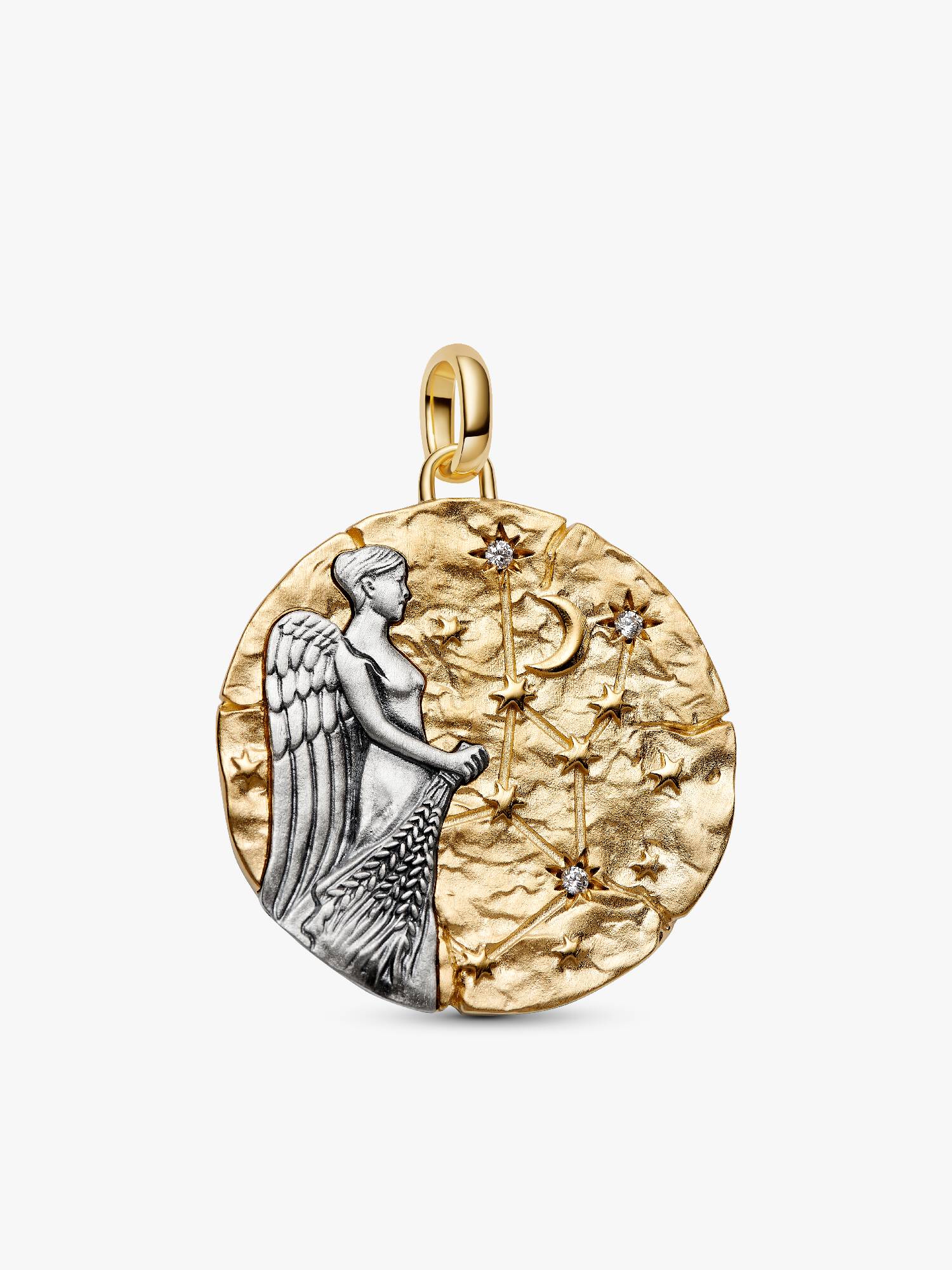 Duży charms-medalion ze znakiem zodiaku Panna