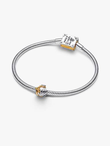 Dwutonowy charms Księżniczki Disneya Muszla Arielki z diamentem wyhodowanym w laboratorium