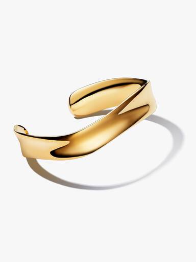 Szeroka otwarta bransoletka bangle o organicznym kształcie