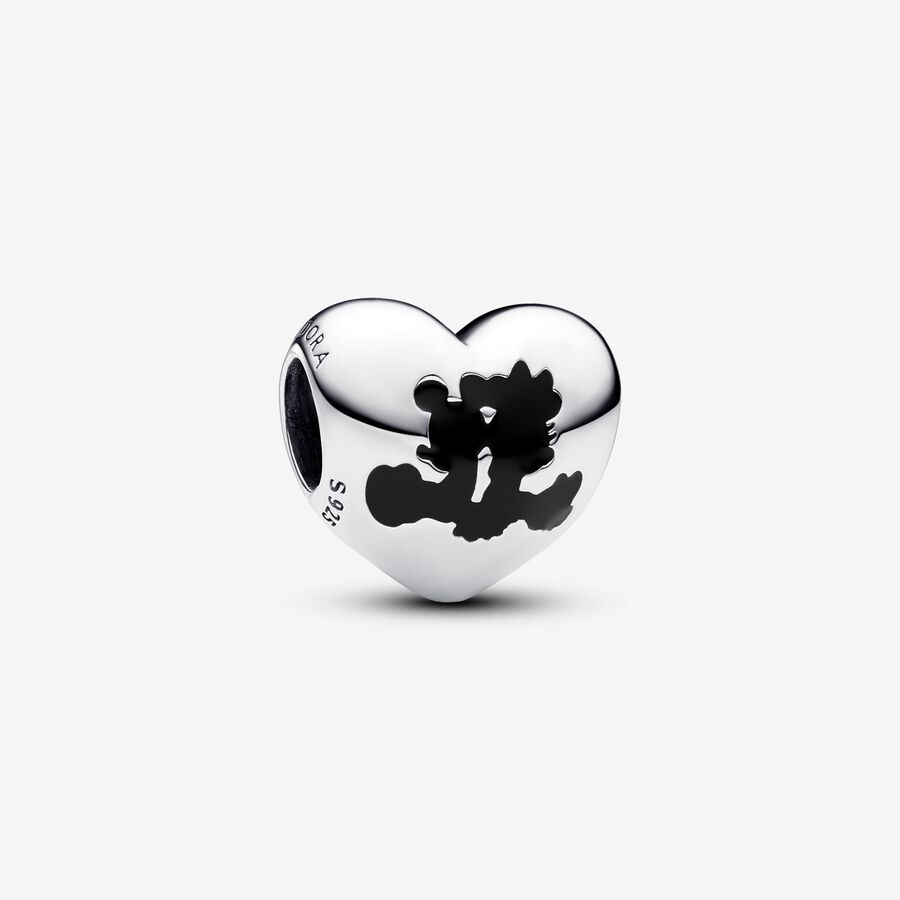 Charms w kształcie serca z wizerunkiem Myszki Miki i Minnie image number 0