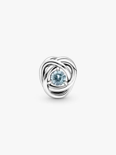 Marzec Charms Urodzinowy Błękitny symbol wieczności