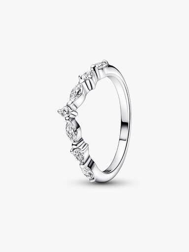 Lśniący naprzemienny pierścionek Pandora Timeless Wish